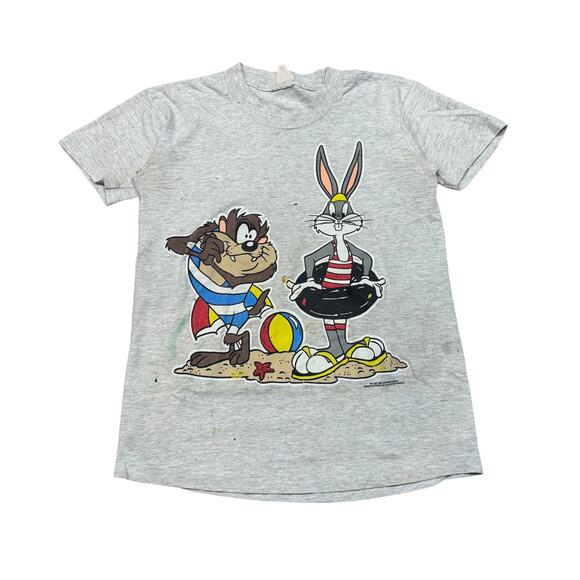 Vintage 90s Sun Sportswear Bugs Tazmanian Devil Beach Shirt Size XS - Picture 1 of 16